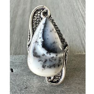 Dendritic opal ring